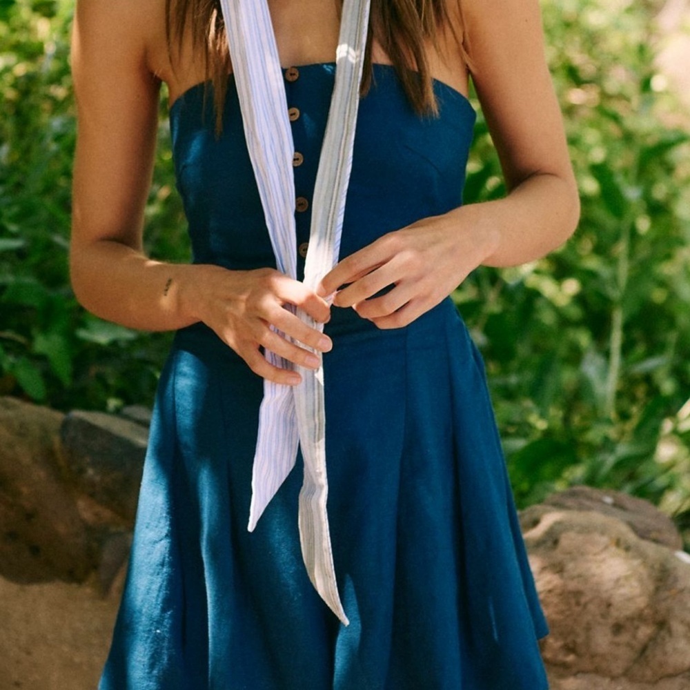 Free People Strapless Sailor Blue Romper - Picture 4 of 11